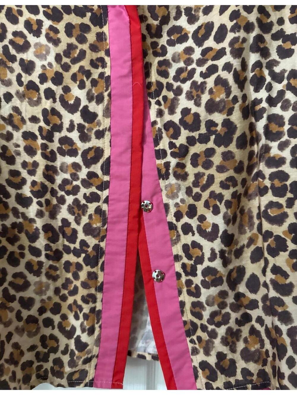 Bibi Leopard Print Boutique Top with Pink/Red Trim XL NWT - Picture 3 of 9